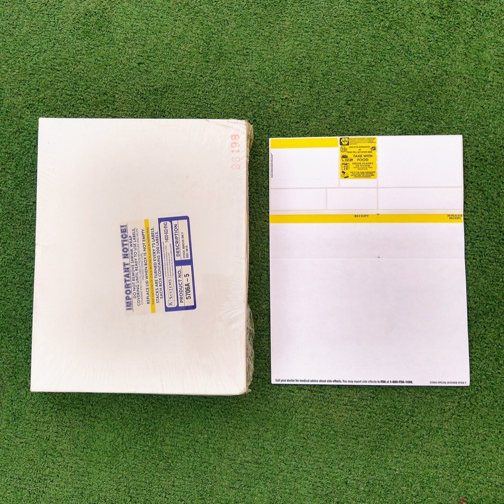 RX Systems - 5706A Duo WebF, Pharmacy Medication Labels (Box of 61) Opened Box